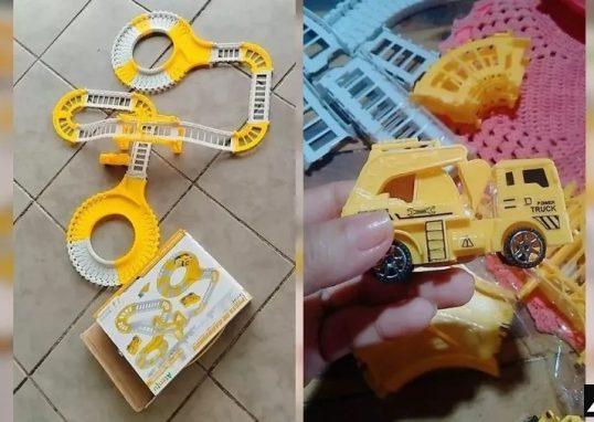 Pista de carrinho para montar promete estimular criatividade das crianças