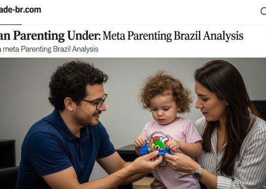 Brazilian family at the table engaging in digital life with guidance from a parent.