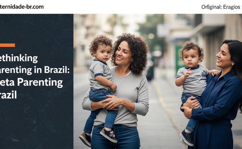 Brazilian parents and child in a warm living room discussing development and education