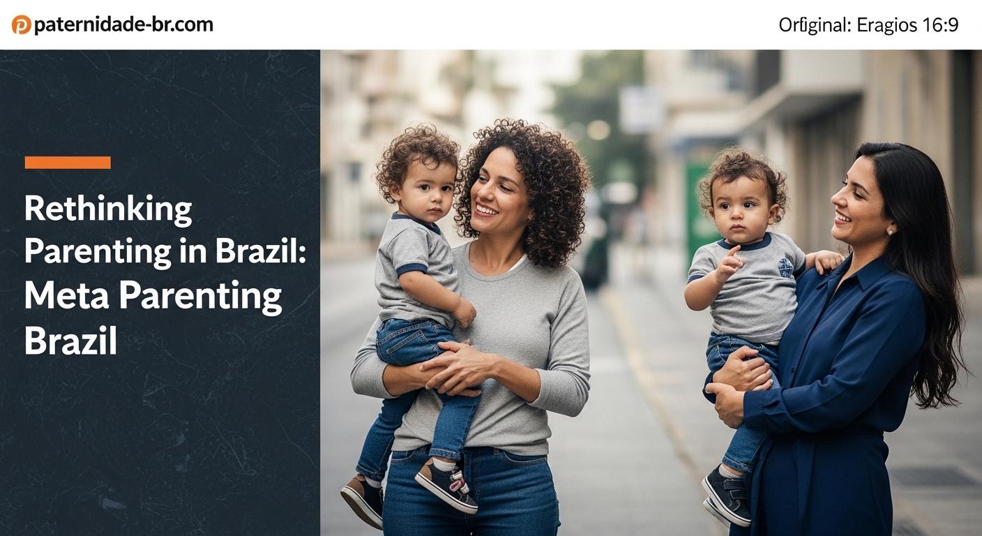 Brazilian parents and child in a warm living room discussing development and education