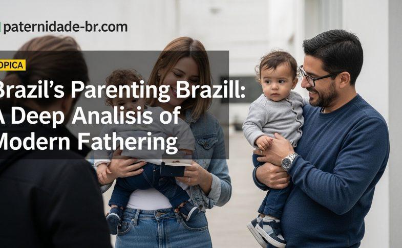 Father and child playing together in a Brazilian home, illustrating modern parenting in Brazil.