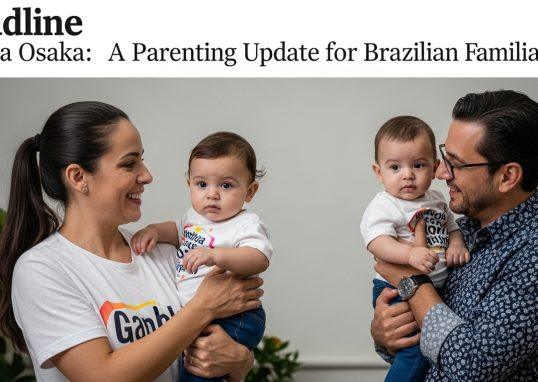 Brazilian family watching a Gamba Osaka game at home with a child practicing football nearby