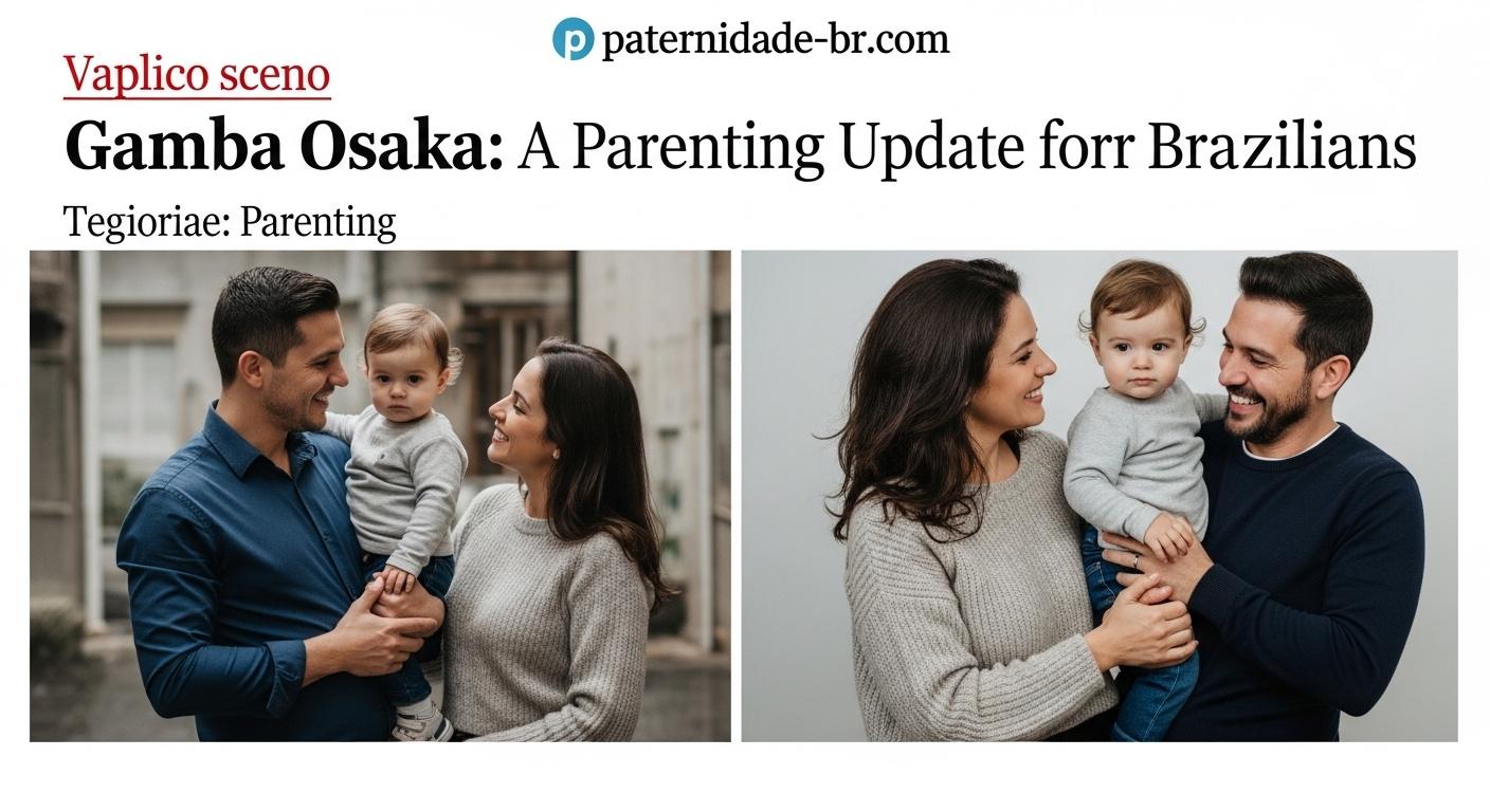 Brazilian family watching a Gamba Osaka game at home with a child practicing football nearby