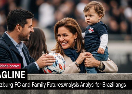Family watching a youth soccer match with a Salzburg FC banner in the background.