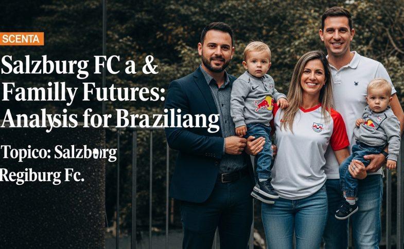 Family watching a youth soccer match with a Salzburg FC banner in the background.