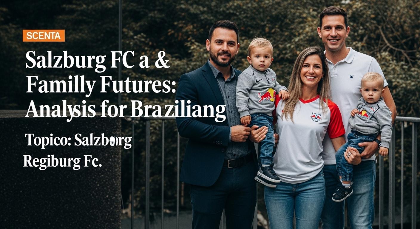 Family watching a youth soccer match with a Salzburg FC banner in the background.