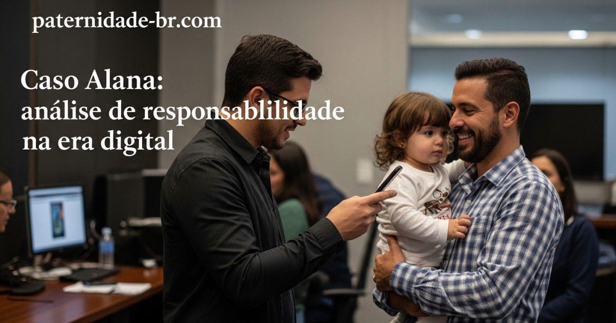 Editor de paternidade revisando fontes de cobertura de caso Alana em um ambiente doméstico, com foco em educação e limit