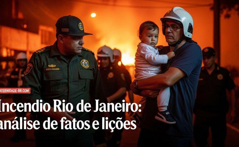 Bombeiros na atuação durante incêndio em loja de peças para motos na Zona Norte do Rio de Janeiro, Brasil