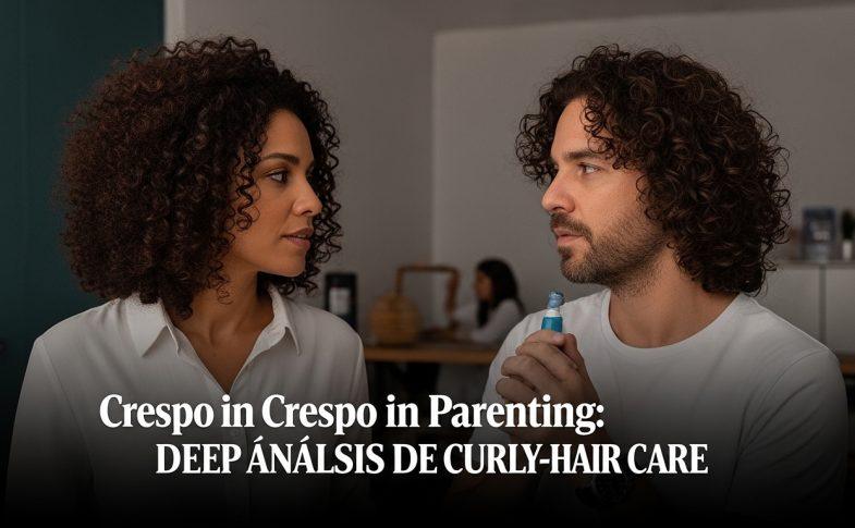 Parent and child with crespo curly hair care routine at home in Brazil.