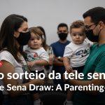 Parent planning family budget in front of Tele Sena news and a calendar