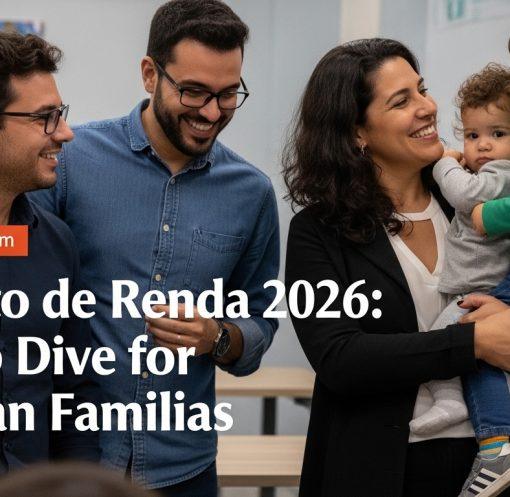 Brazilian family at kitchen table with tax documents during imposto de renda 2026 season