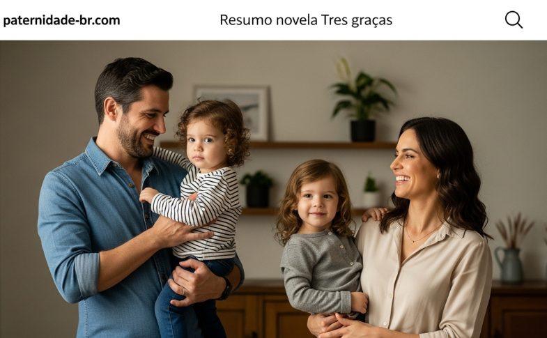 Editorial collage of a Brazilian family watching television and discussing parenting themes.