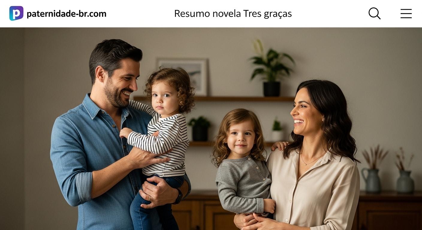 Editorial collage of a Brazilian family watching television and discussing parenting themes.